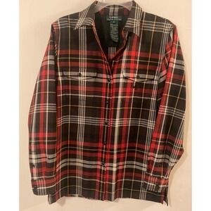 Women’s Vintage Ralph Lauren Worsted‎ Wool Shirt M Red Black